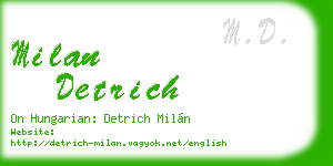 milan detrich business card
