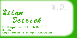 milan detrich business card